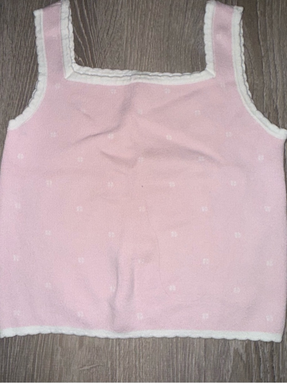 Abercrombie kids pale pink knit top with white trim label visible